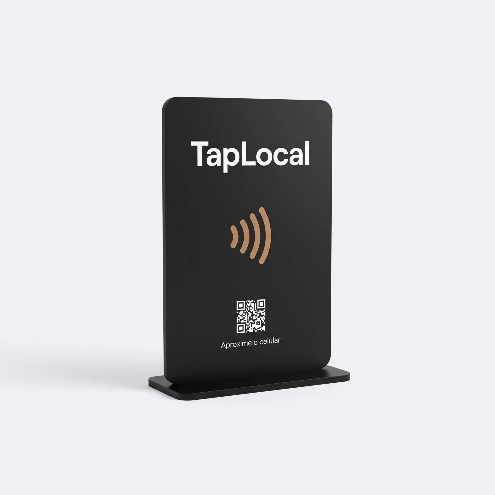 Placa TapLocal de balcão, vista de lado